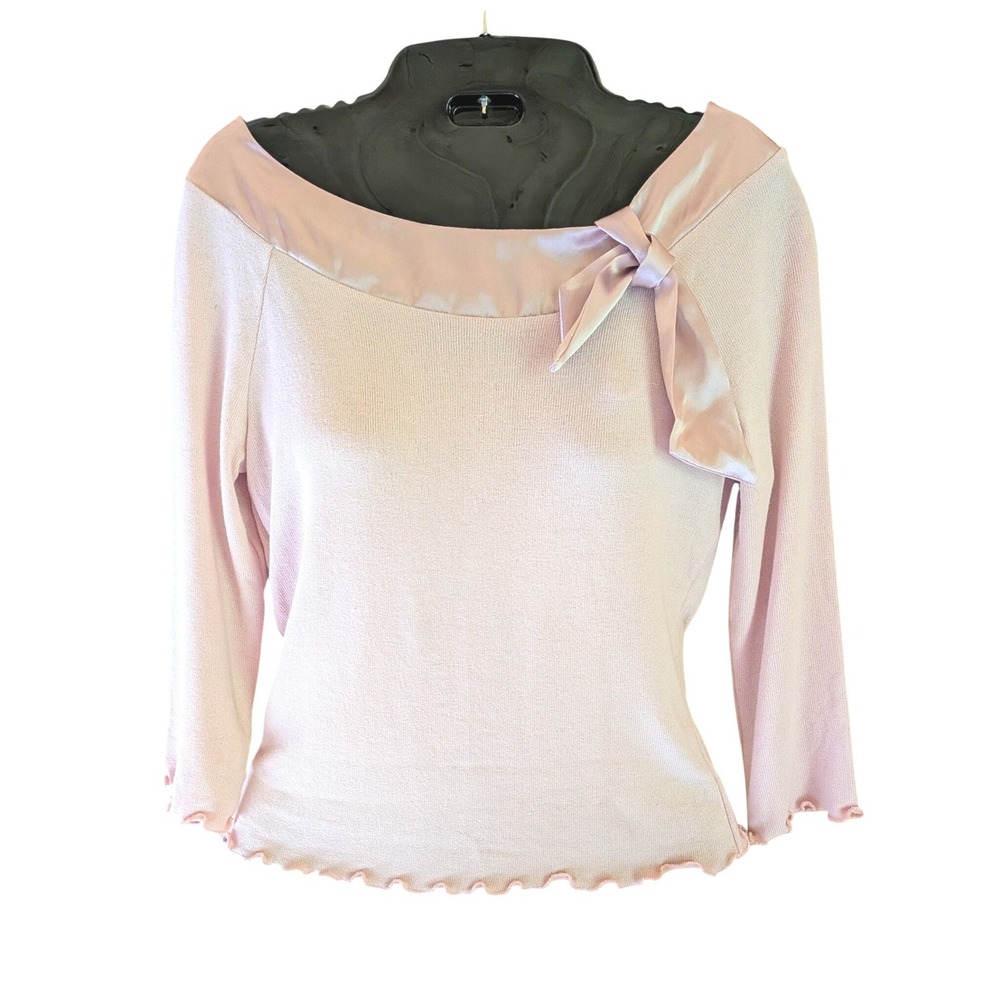 Vtg Byer Top Women M Coquette Balletcore Romantic Y2K Bow Soft Girl Cute USA New